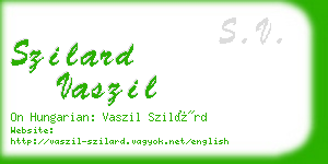 szilard vaszil business card